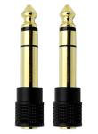Chadou Audio Adapter 6.35mm (1/4 inch) Male to 3.5mm (1/8 inch) Female Stereo Headphone Connector Gold Plated, 2 Pack