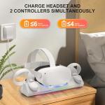 Hurra Charging Dock for Meta Quest 2, VR Charging Station for Oculus Quest 2 Support LED Indicator/Magnetic Charging Headset & Touch Controllers, with 2 Rechargeable Batteries, USB-C Charger & Cable