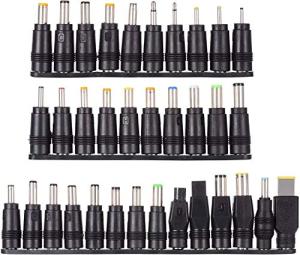 Outtag Universal 34pcs DC Connectors Plug Kit, 5.5mm 2.1mm Female Base to dc Adapter Tips, dc Power Jack Connector for Loptop Charger Barrel Connector Kit