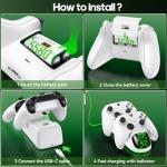 OIVO XSX Controller Charger Station with 2x5580mWh Honest Rechargeable Battery Packs for XOX Series X/S/One/Elite/Core Controller, Charging Station for Xbx with 4 Packs Covers for, White