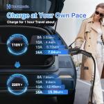 BETUMODA Level 1&2 EV Charger 2026 Upgraded, 110V–240V, 8-16Amp Adjustable Current & Timer, NEMA 5-15 & 6-20 Plug, 25Ft EV Charging Cable, SAE J1772 Compatible for All PHEV/EV(Tesla Requires Adapter)