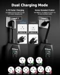 bokman Portable Level 2 & Level 1 EV Charger (240V, 16A), 20ft Cable and NEMA 6-20 Plug and NEMA 5-15 Adapter for Household Socket, Current Adjustable 6-16Amp (J1772 Connector)