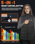 THBYQK 21 Heated Zones Heated Vest, with 40000mAH 7.4V Battery Pack Heated Vest for Men & Women, 5 in 1 Smart Controller (US, Alpha, X-Large, Regular, Regular, Black-with 20000mah Power Bank X2)