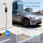 BETUMODA Level 1&2 EV Charger 2026 Upgraded, 110V–240V, 8-16Amp Adjustable Current & Timer, NEMA 5-15 & 6-20 Plug, 25Ft EV Charging Cable, SAE J1772 Compatible for All PHEV/EV(Tesla Requires Adapter)