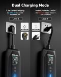 bokman Portable Level 2 & Level 1 EV Charger (240V, 40A), 20ft Cable and NEMA 14-50 Plug and NEMA 5-15 Adapter for Household Socket, Current Adjustable 6-40Amp (J1772 Connector)
