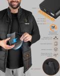 THBYQK 21 Heated Zones Heated Vest, with 40000mAH 7.4V Battery Pack Heated Vest for Men & Women, 5 in 1 Smart Controller (US, Alpha, X-Large, Regular, Regular, Black-with 20000mah Power Bank X2)