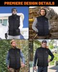 THBYQK 21 Heated Zones Heated Vest, with 40000mAH 7.4V Battery Pack Heated Vest for Men & Women, 5 in 1 Smart Controller (US, Alpha, X-Large, Regular, Regular, Black-with 20000mah Power Bank X2)
