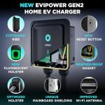 EVIQO NACS Charger for Tesla 40-48 Amp Hardwired Level 2 EV Charger - 240V Wall EV Charger Level 2, 25ft Cable, WiFi (2.4 GHz) Smart App - Weatherproof, Outdoor (IP66,NEMA 4) UL, ETL Certified