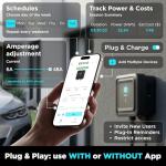 EVIQO NACS Charger for Tesla 40-48 Amp Hardwired Level 2 EV Charger - 240V Wall EV Charger Level 2, 25ft Cable, WiFi (2.4 GHz) Smart App - Weatherproof, Outdoor (IP66,NEMA 4) UL, ETL Certified