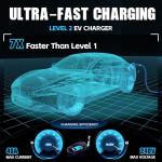 TLE LEVEL Level 2 EV Charger - Portable 40 Amp 9.6kW EV Charger, NEMA 14-50 Plug Electric Vehicle Charging Stations for J1772 Electric Cars, 25' Cable Smart 240V EV Chargers for Home