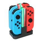 INNVO Power Dock - Switch Joycon Controller Charger, 4 in 1 Charging Dock for Nintendo Controller, Fast Charge Station, USB C Charging Cable Included Black
