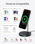 Anker MagSafe Compatible MagGo Charger Stand, iPhone 17 Wireless Charger, 2-in-1 Charging Station, Qi2 Certified 15W Fast Charging, for iPhone 17/16/15/14/13/12, AirPods Pro (Black, No Adapter)