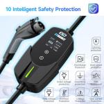 EVDANCE Level 2 EV Charger 40Amp, 240V 9.6KW Portable Electric Vehicle Charging Stations with NEMA 14-50P, 25FT Cable Adjustable Current/Timing Delay Home Electric Car Charger for J1772 BEVs/PHEVs