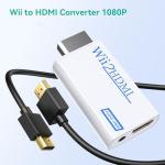 GANA Wii to hdmi Converter, wii to hdmi Adapter, 1080p 720p Connector Output Video & 3.5mm Audio - Supports All Wii Display Modes (wii to hdmi White)