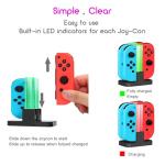 INNVO Power Dock - Switch Joycon Controller Charger, 4 in 1 Charging Dock for Nintendo Controller, Fast Charge Station, USB C Charging Cable Included Black