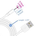 Bicmice 2.7Ft USB DC Charging Cable 2.5mm Fast Charger Replacement Cord - 2 Pack