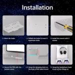 Hosanwell PS5 Wall Mount Kit with Charging Station, Compatible with PlayStation 5/Slim/Pro Disc & Digital Version, Dual Use Charging Station with Multi-Mode RGB Light, White