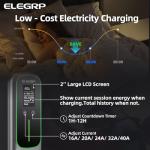 ELEGRP Level 2 EV Charger 40 Amp, Home & Portable Electric Car Charging Station with 25FT J1772 Charger and NEMA 14-50 Plug, 9.6kW for BEVs & PHEVs, ETL Certified PBE & LCR Tech