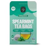 FGO Organic Spearmint Leaf Tea, 100 Count, Eco-Conscious Tea Bags, Caffeine Free, Resealable Bag, Packaging May Vary (Pack of 1)