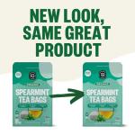 FGO Organic Spearmint Leaf Tea, 100 Count, Eco-Conscious Tea Bags, Caffeine Free, Resealable Bag, Packaging May Vary (Pack of 1)