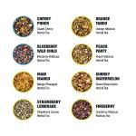 Tiesta Tea - Fruity Tea Sampler Dry Flight Set, Loose Leaf, No Caffeine, Makes Hot and Iced, Assorted Fruit Brews with Mango, Peach, Orange Drinks & More, 8 Resealable Sample Pouches