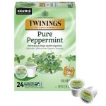 Twinings Pure Peppermint Herbal Tea K-Cup Pods for Keurig, 24 Count (Pack of 1), Made with 100% Pure Peppermint, Naturally Caffeine-Free, Enjoy Hot or Iced