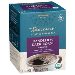Teeccino Dandelion Herbal Tea - Caffeine-Free Dark Roast