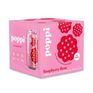 Poppi Raspberry Rose Prebiotic Sparkling Beverage 4PK