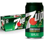 Zero Sugar 7-Up Soda, 12 Fl Oz Cans