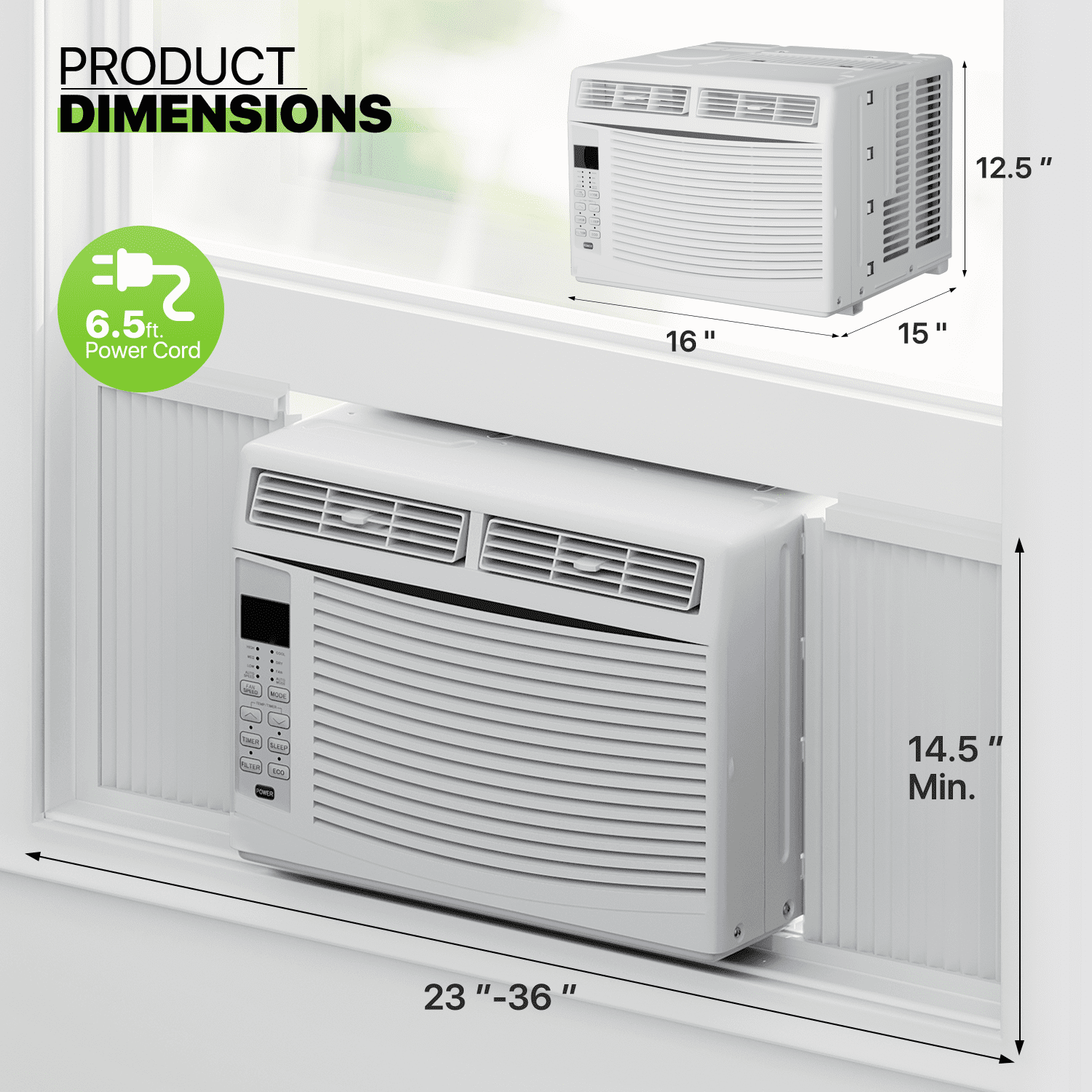 Magshion 6,000 BTU Window AC Unit with Remote