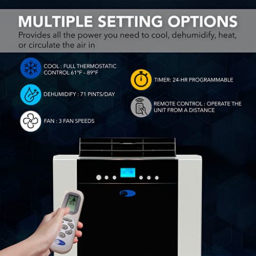 Whynter 14, Portable Air Conditioner, Platinum/Black