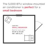 Frigidaire 5,000 BTU Window-Mounted Air Conditioner, Cools Up to 150 Sq. Ft., Quiet Operation, Effortless Temperature Control, 2 Fan Speeds, Auto Restart, White