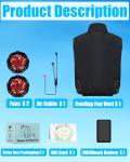 Lvkakmox Fan Cooling Vest Jacket with 2 Fans - Men and Women 21V Air Conditioner Vests, With 20000mAh Battery