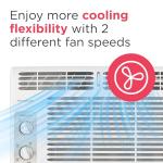 Frigidaire 5,000 BTU Window-Mounted Air Conditioner, Cools Up to 150 Sq. Ft., Quiet Operation, Effortless Temperature Control, 2 Fan Speeds, Auto Restart, White