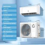 12000 BTU Ductless Mini Split Air Conditioner Inverter Heat Pump 22 SEER2 110V