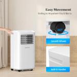 ROVSUN WiFi Enabled Smart 10000 BTU Portable Air Conditioner with Remote & APP Control, 3-in-1 Cooler, Dehumidifier & Fan, Powerful Room Mobile AC Unit with Rolling Wheels & Easy Installation Kit