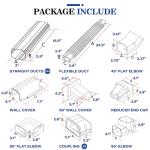 LyPrem 16Ft Mini Split Line Set Cover 3" PVC Line Cover Kit for Mini Split and Central Air Conditioner & Heat Pump