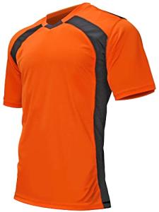 Adult Madrid V-Neck Orange/Black Soccer Jersey