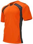 Adult Madrid V-Neck Orange/Black Soccer Jersey