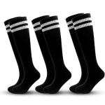 Kids Striped Knee High Soccer Socks - 3 Pairs