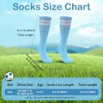 Kids Striped Knee High Soccer Socks - 3 Pairs