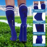Kids Striped Knee High Soccer Socks - 3 Pairs