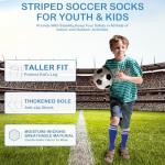Kids Striped Knee High Soccer Socks - 3 Pairs