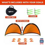 Portable 4ft Soccer Goals with Agility Cones Set
