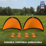 Portable 4ft Soccer Goals with Agility Cones Set