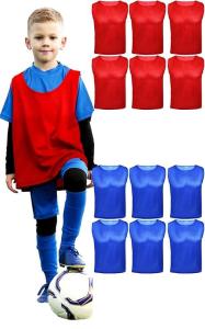 Athlova Kids Scrimmage Vests - 12 Pack Red & Blue