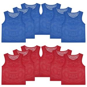 12 Pack Lightweight Soccer Pinnies for Kids
