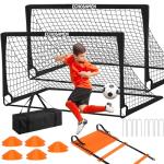 Kids Backyard Soccer Goals with Cones and Ladder