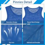 12 Pack Lightweight Soccer Pinnies for Kids