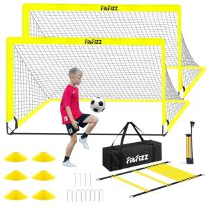 6x4ft Portable Soccer Goal Set with Gear